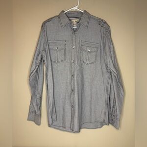 PD&C Light Gray Casual Button-Down Shirt